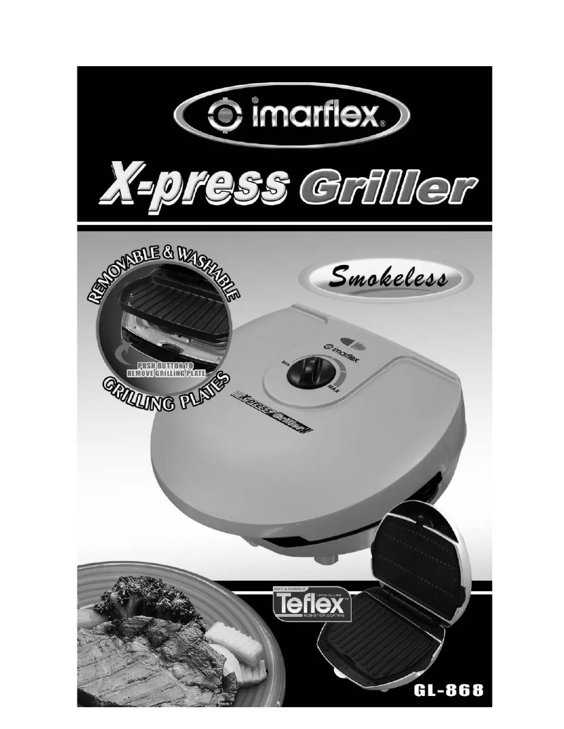 First page image of the manual for X-Press Griller GL-868