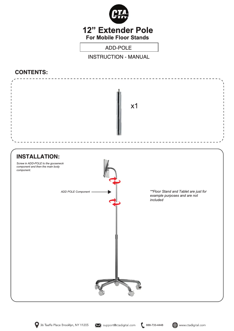 Page 1 of the manual User Manual CTA Digital ADD-POLE