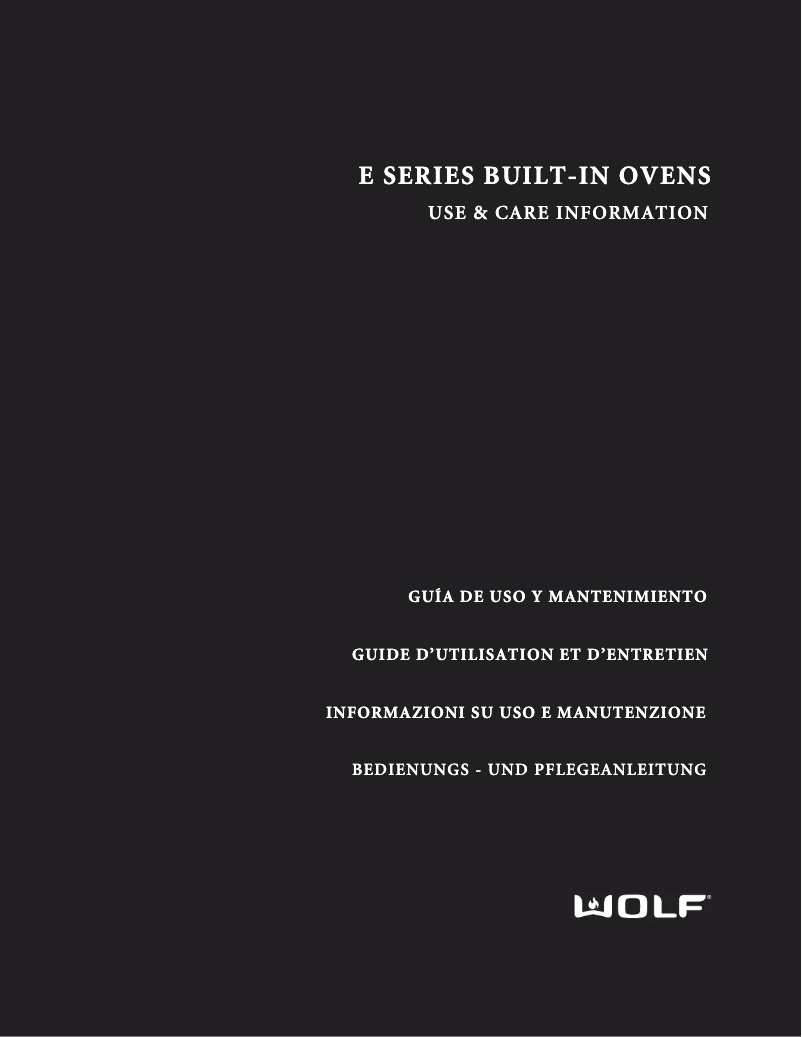 Page 1 de la notice Manuel utilisateur Wolf ICBDO30TE