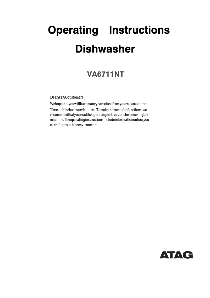 First page image of the manual for VA6711NT