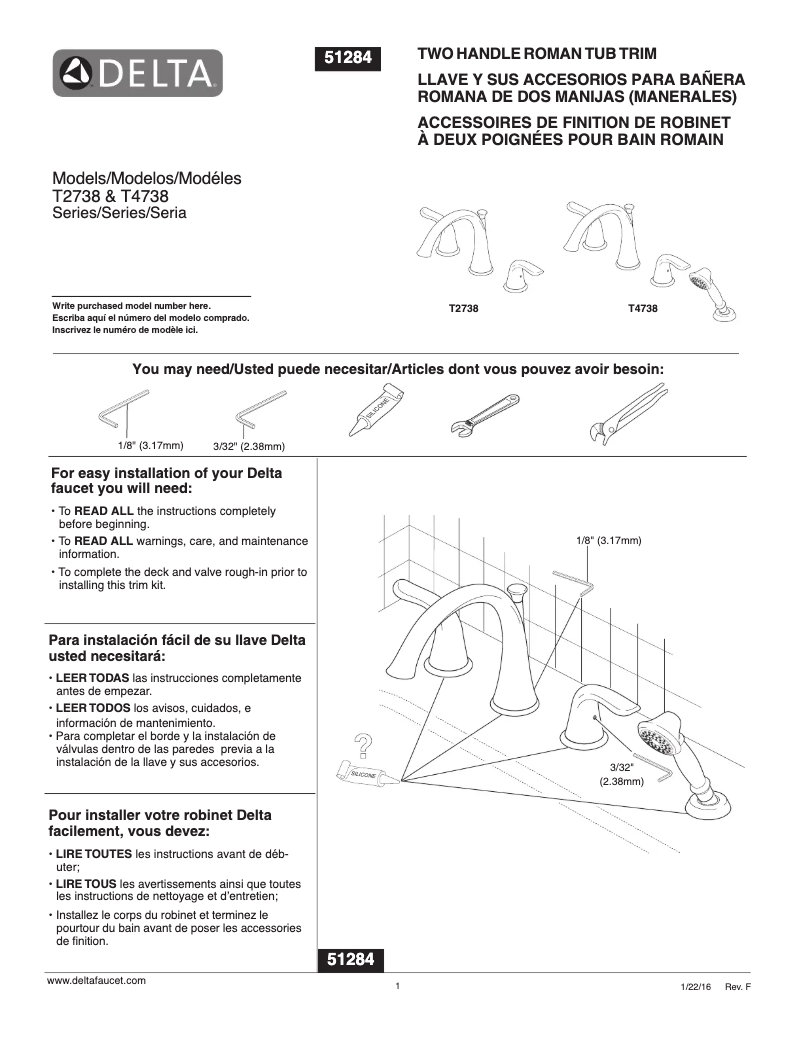 First page image of the manual for T2738