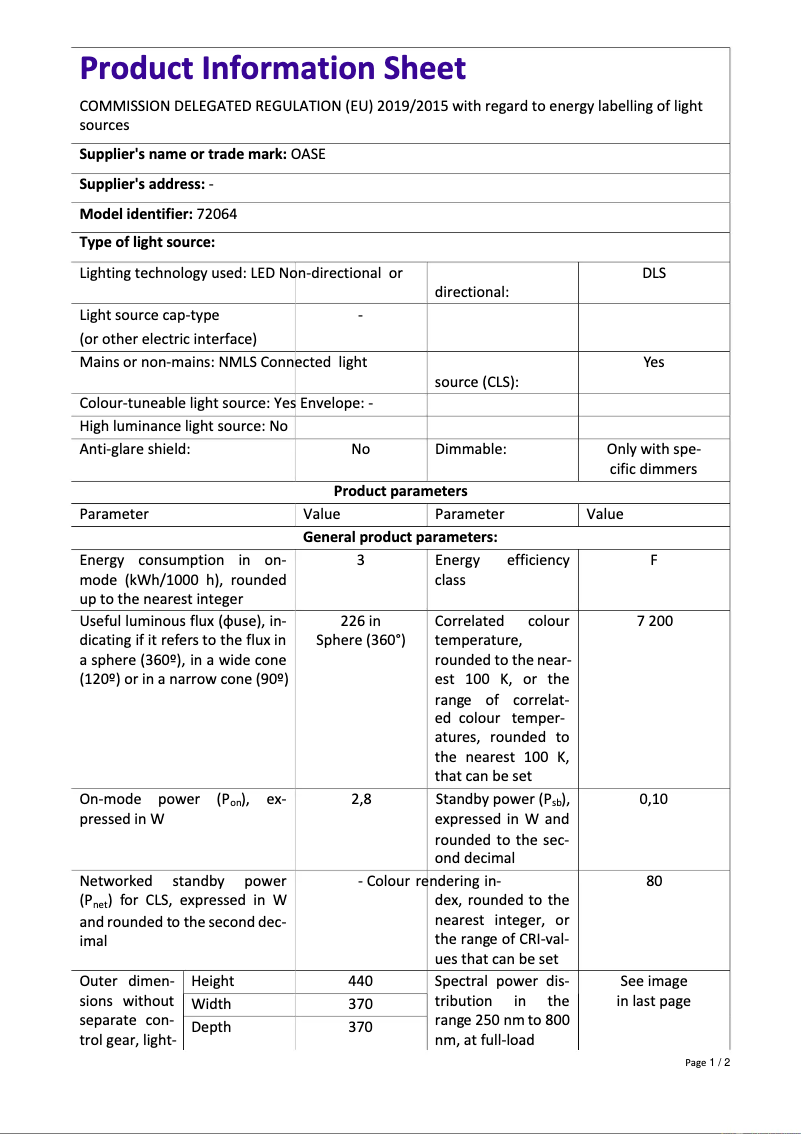 First page image of the manual for biOrb TUBE 15