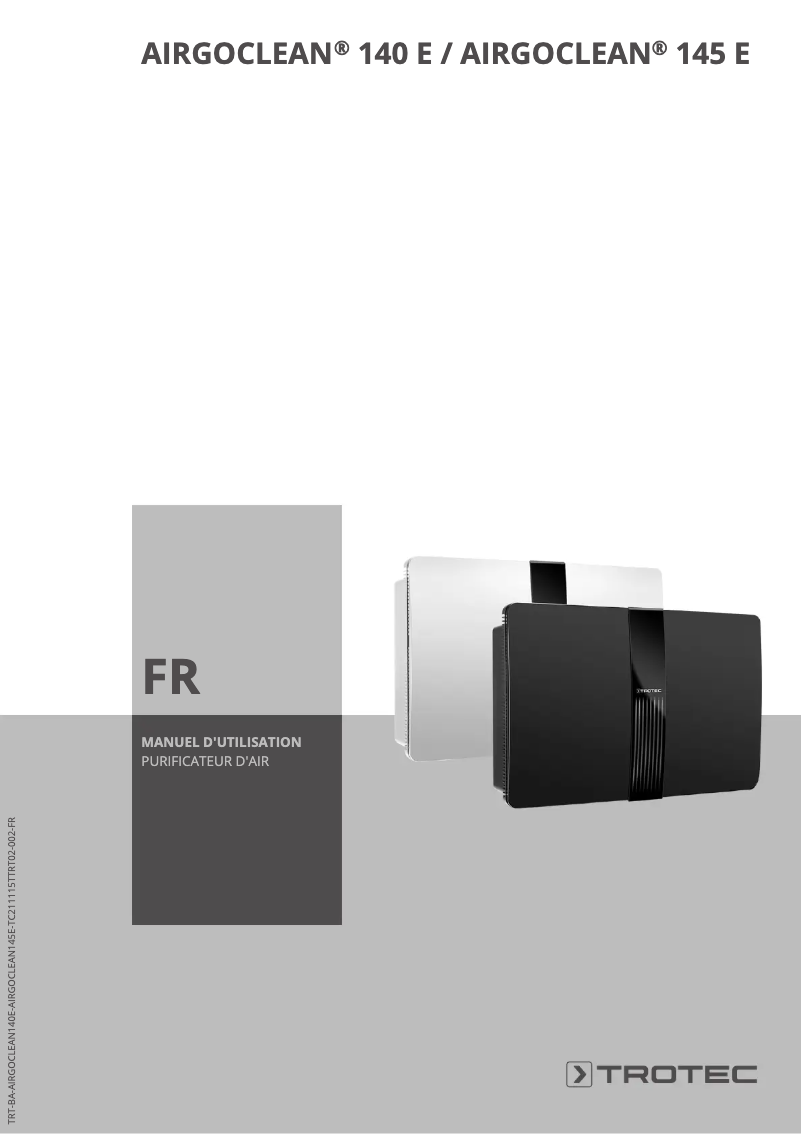 Page 1 of the manual User Manual Trotec AirgoClean 145 E