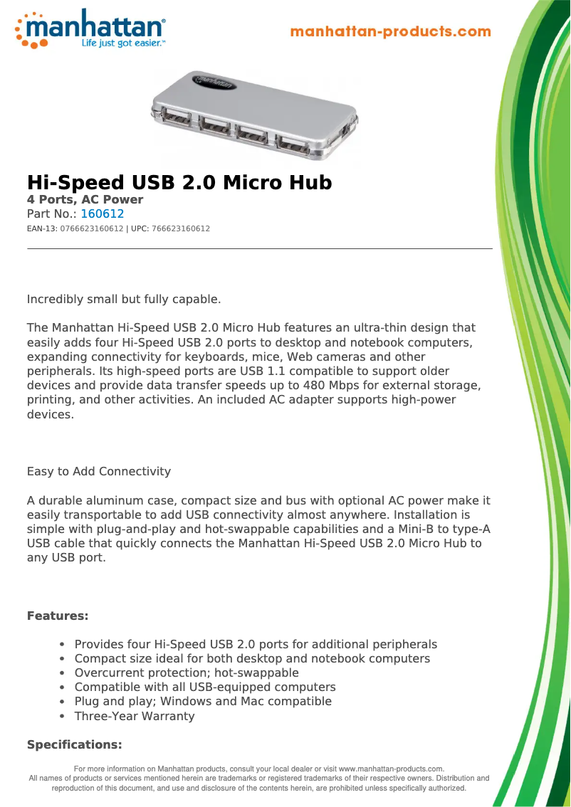 First page image of the manual for 160612