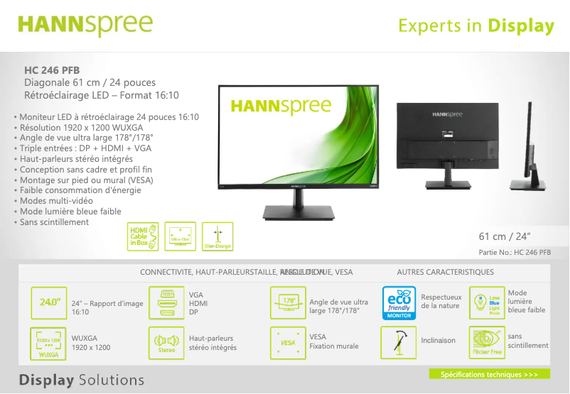 First page image of the manual for HC246PFB