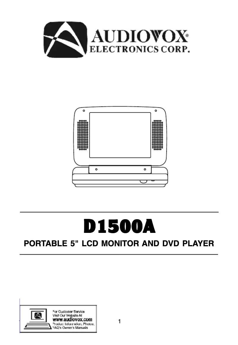 Page 1 of the manual User Manual VOXX D1500A
