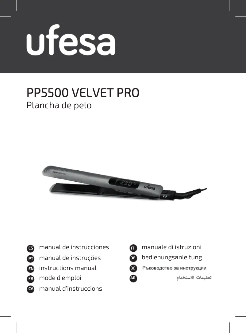 Page 1 of the manual User Manual Ufesa Velvet Pro PP5500