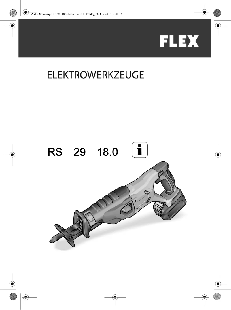 First page image of the manual for RS 29 18.0 C