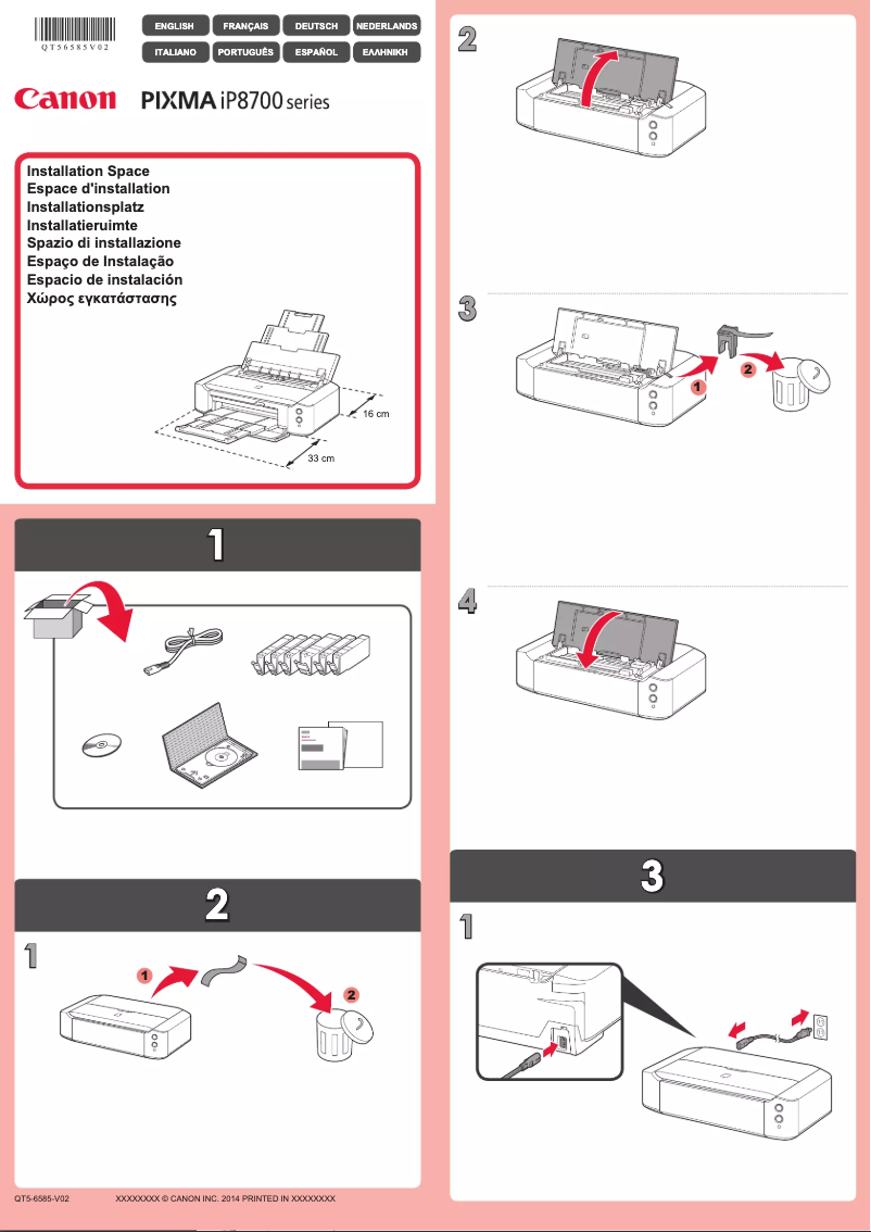 First page image of the manual for PIXMA iP8740