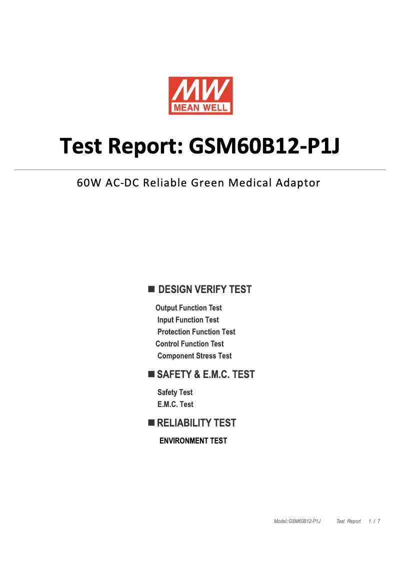 First page image of the manual for GSM60B12-P1J
