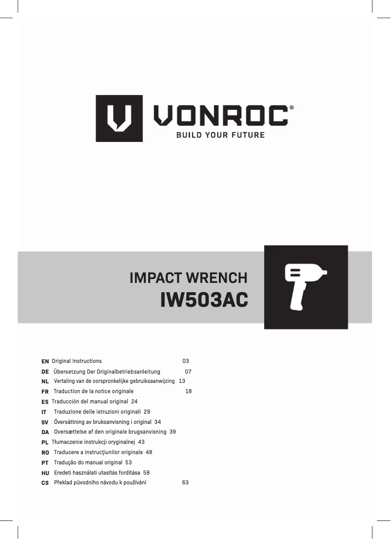 Page 1 of the manual User Manual Vonroc IW503AC