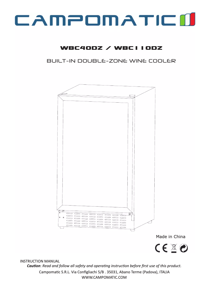 First page image of the manual for WBC110DZ