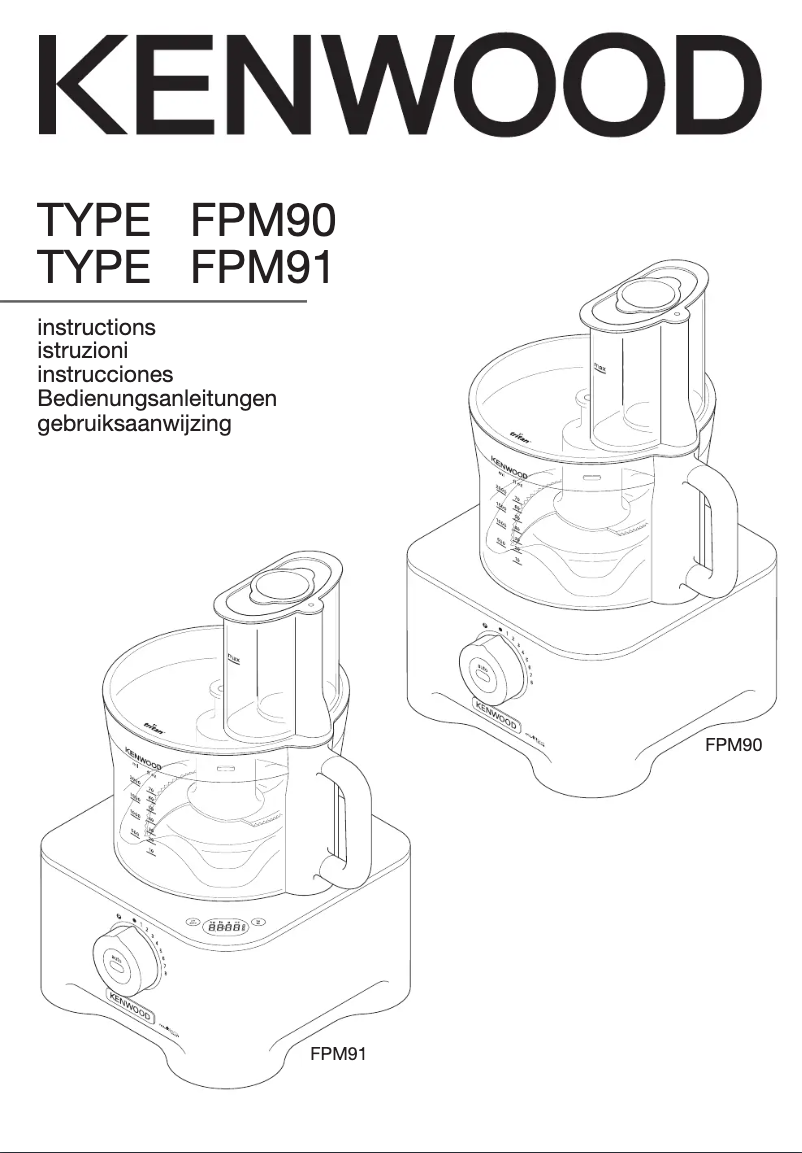 Page 1 of the manual User Manual Kenwood Multipro Excel FPM90