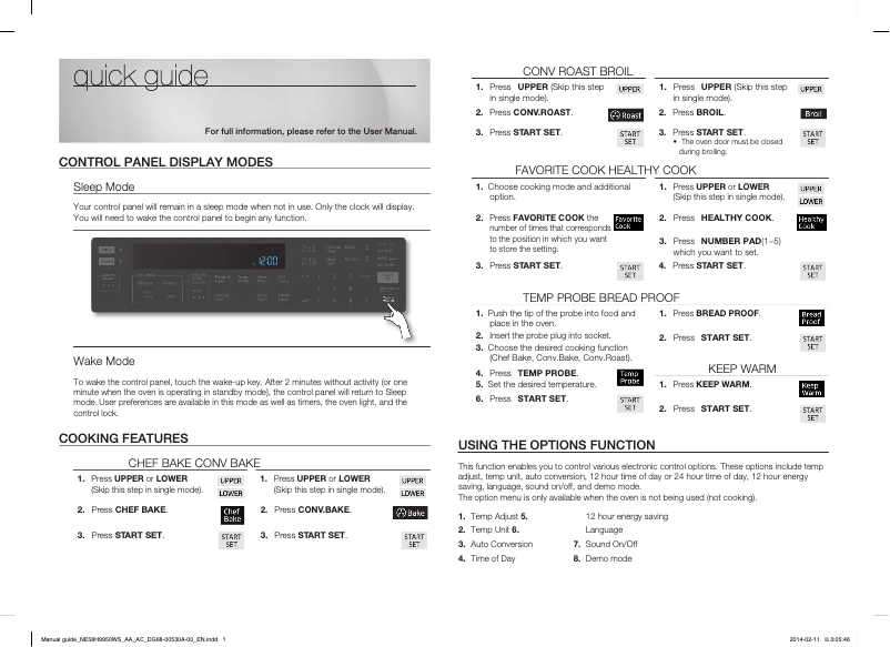 Page 1 of the manual Installation Guide Samsung NE58H9950WS