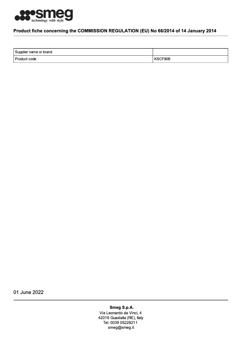 First page image of the manual for KSCF90B
