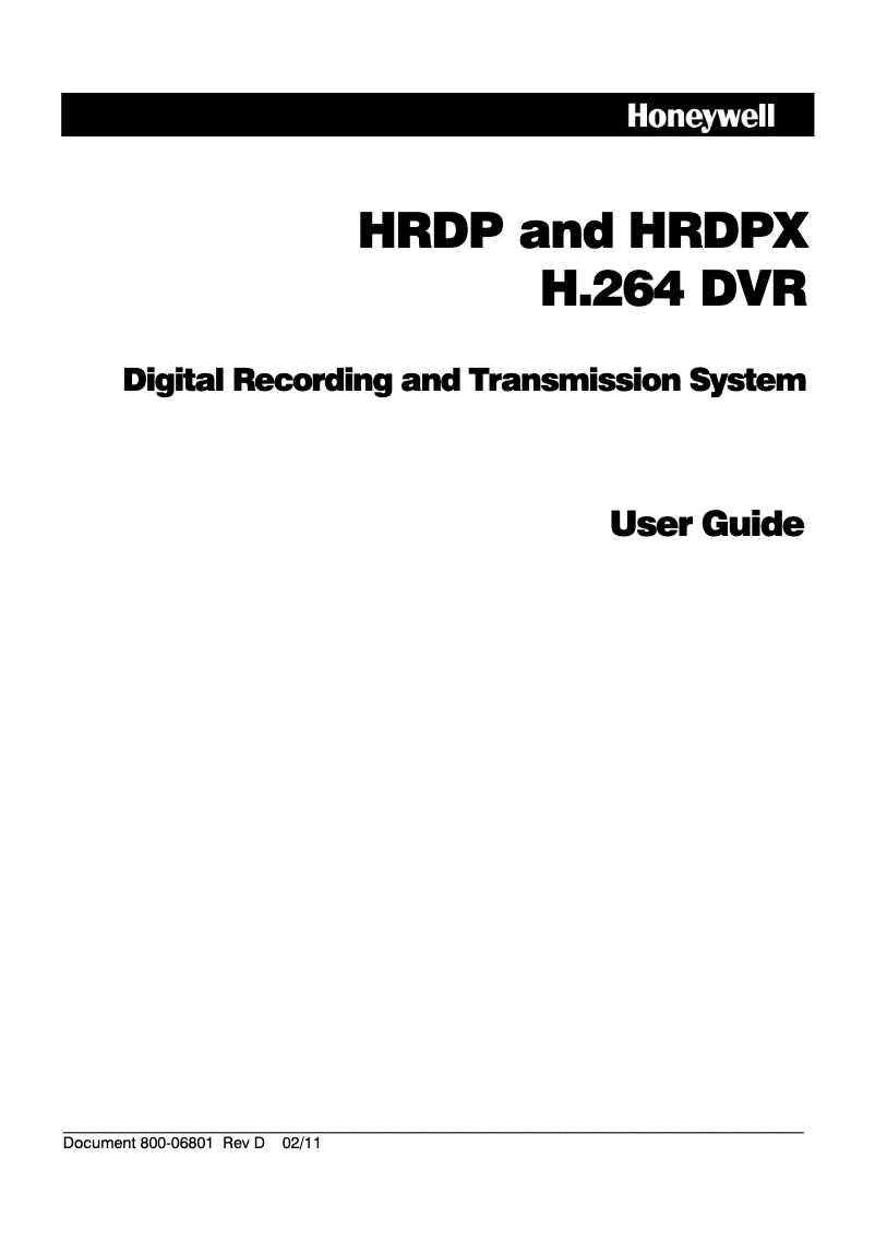 First page image of the manual for Performance HD30