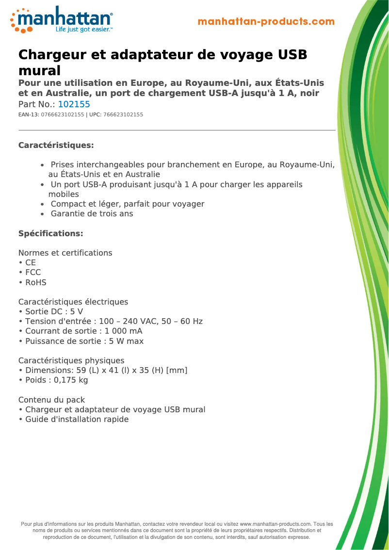 First page image of the manual for 102155