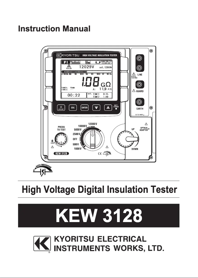Page 1 of the manual User Manual Kyoritsu KEW3128