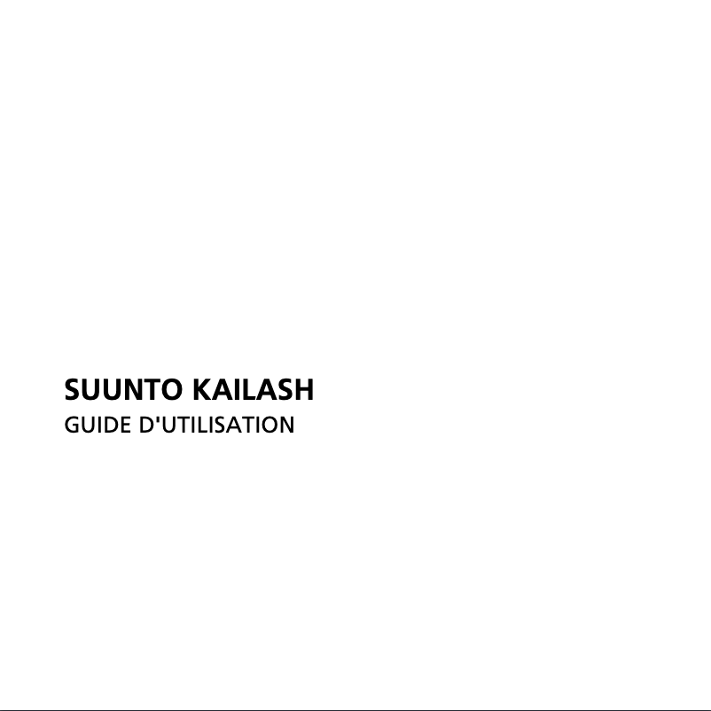 First page image of the manual for Kailash