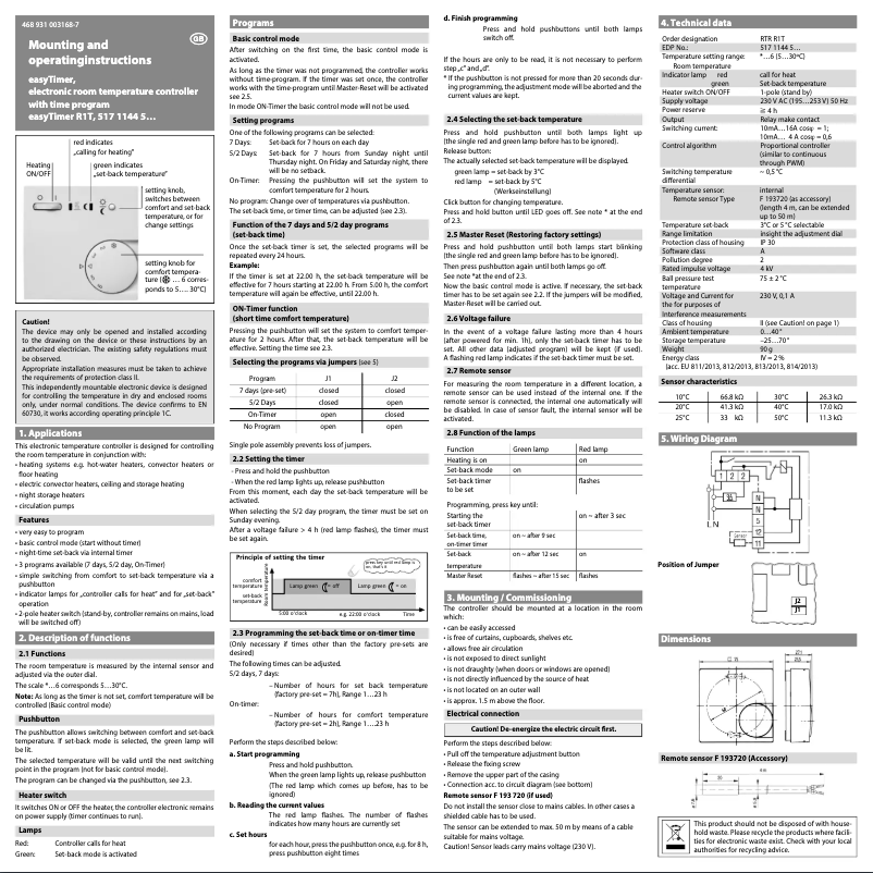 Image de la première page du manuel de l'appareil RTR R1T