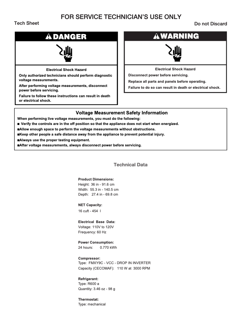 First page image of the manual for MZC5216LW