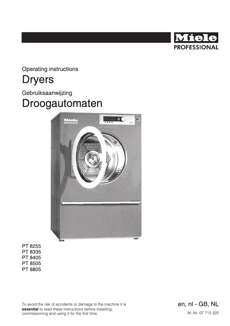 First page image of the manual for PT 8405