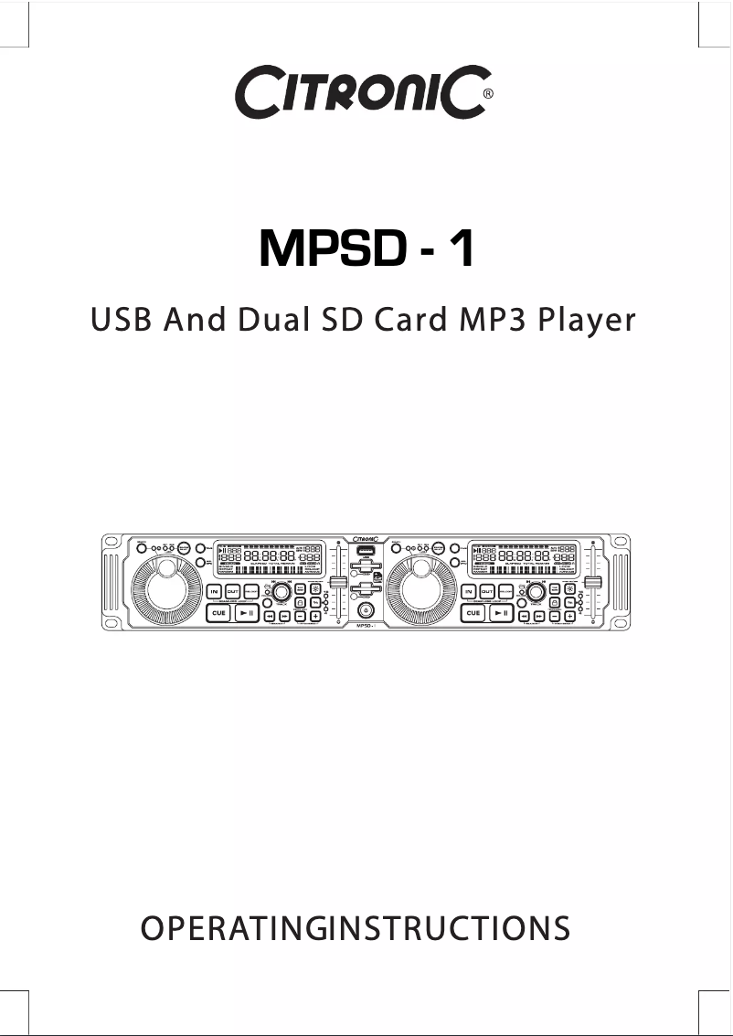 Page 1 of the manual User Manual Citronic MPSD-1