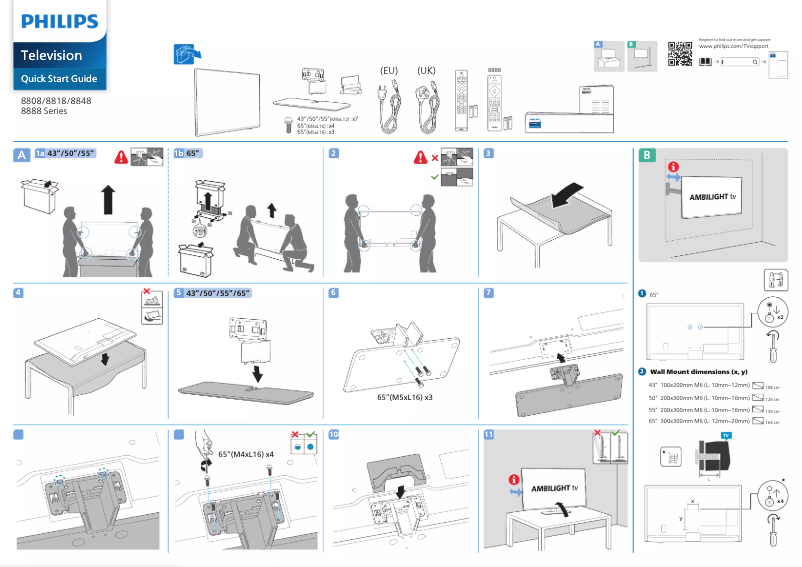 First page image of the manual for 65PUS8818