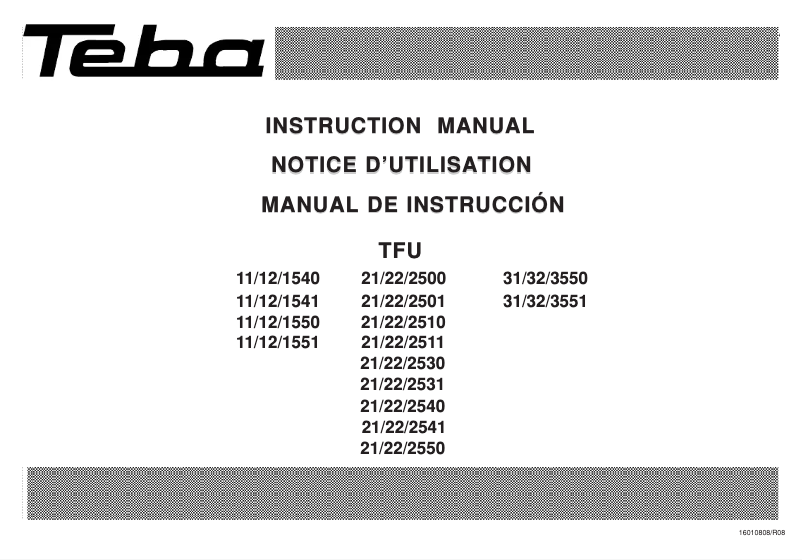 Page 1 of the manual User Manual Teba U2550