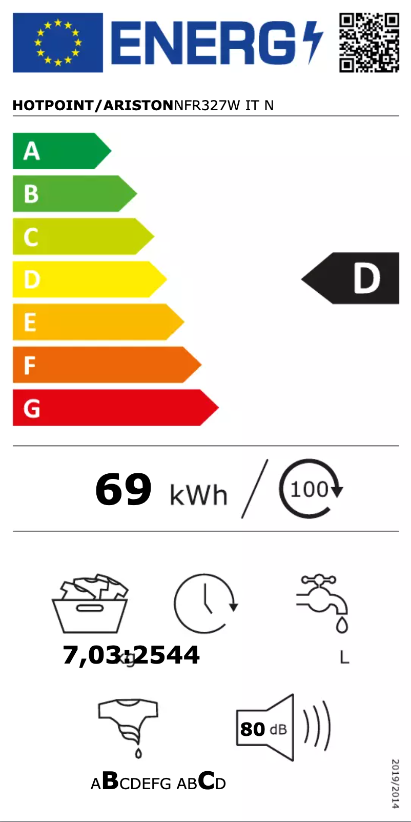 First page image of the manual for NFR327W IT N