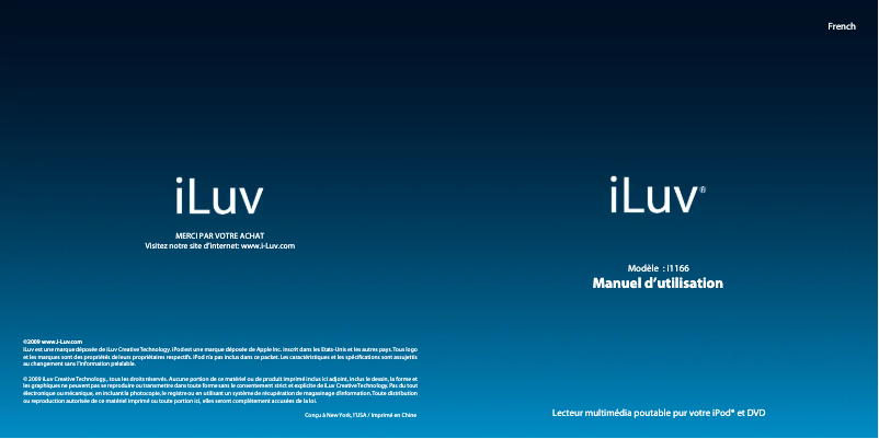 Page 1 of the manual User Manual iLuv I1166