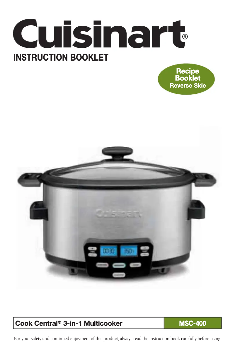 First page image of the manual for MSC-400