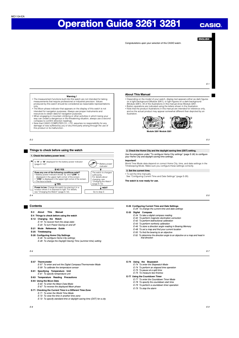 Page 1 of the manual User Manual Casio G-Shock G9300-1 Mudman