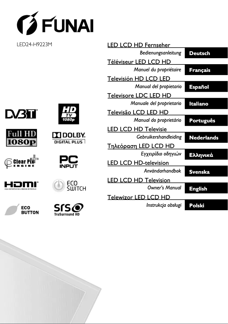 First page image of the manual for LED24H9223M