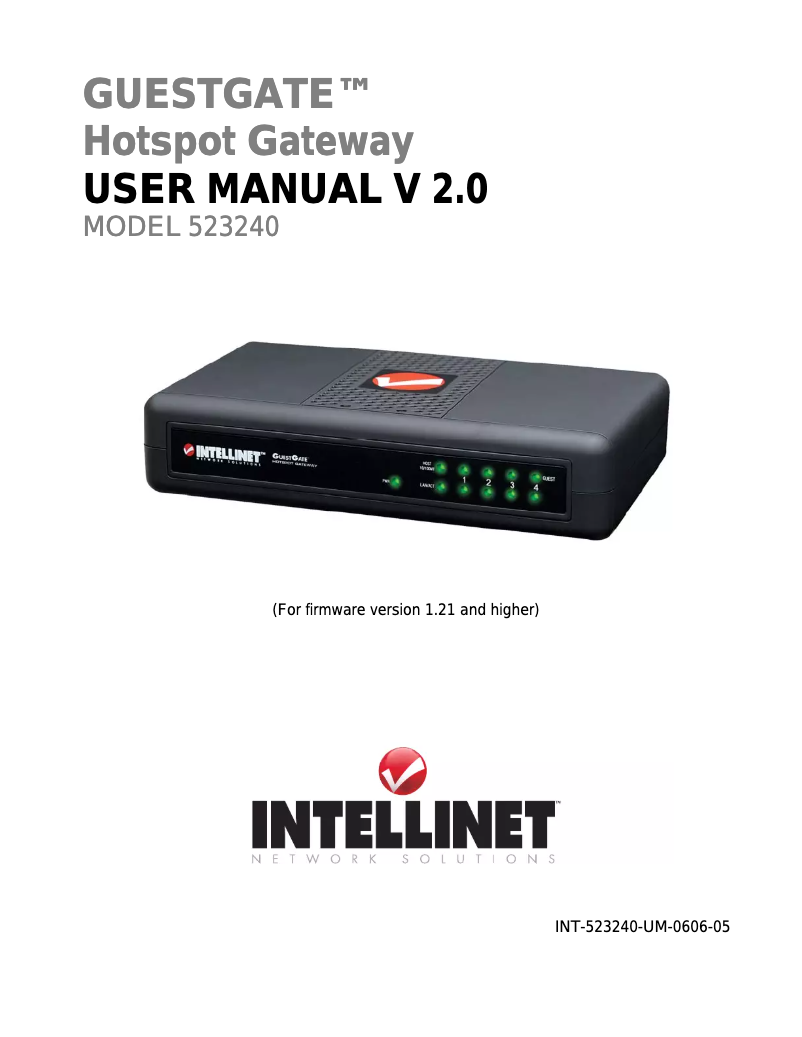 First page image of the manual for 523240