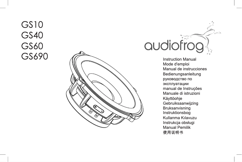 Page 1 of the manual User Manual Audiofrog GS10
