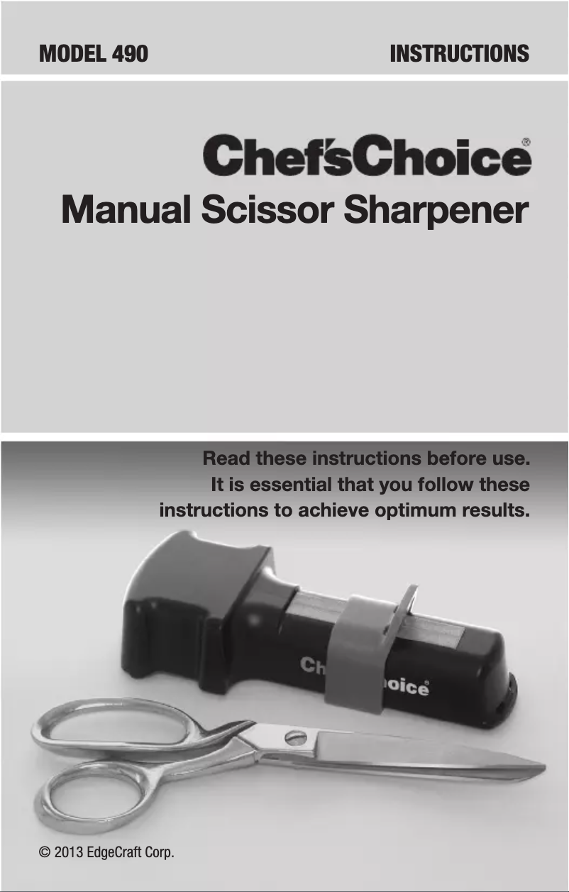 First page image of the manual for Model 490