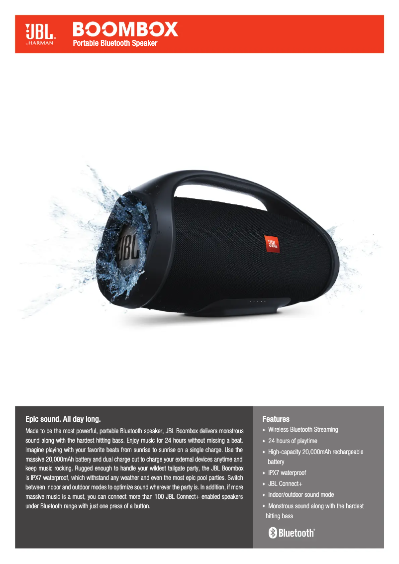 First page image of the manual for Boombox