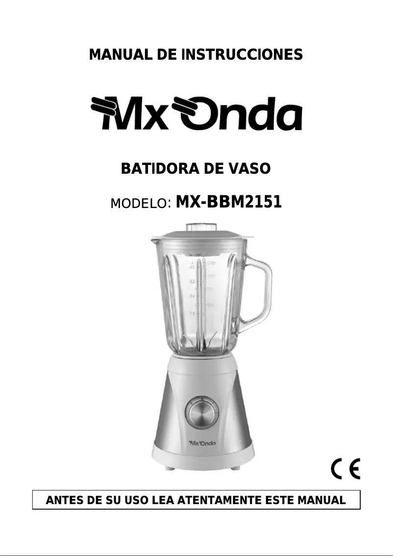 First page image of the manual for MX-BBM2151