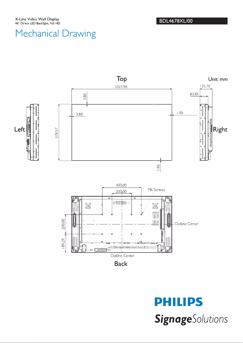 First page image of the manual for Signage Solutions BDL4678XL