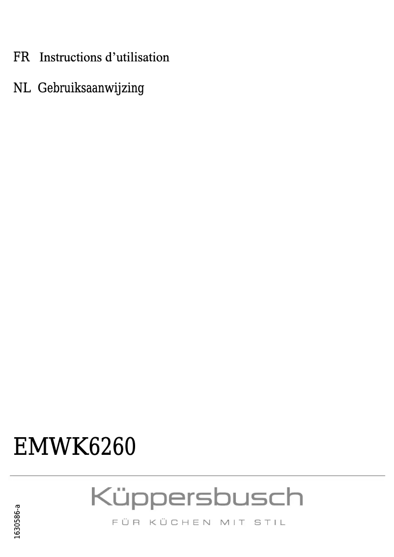 Page 1 of the manual User Manual Küppersbusch EMWK 6260