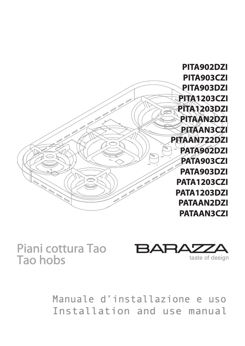 Page 1 of the manual User Manual Barazza 1PTA120C