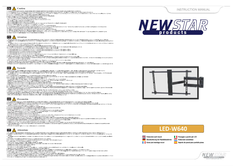 Page 1 of the manual User Manual Newstar LED-W640