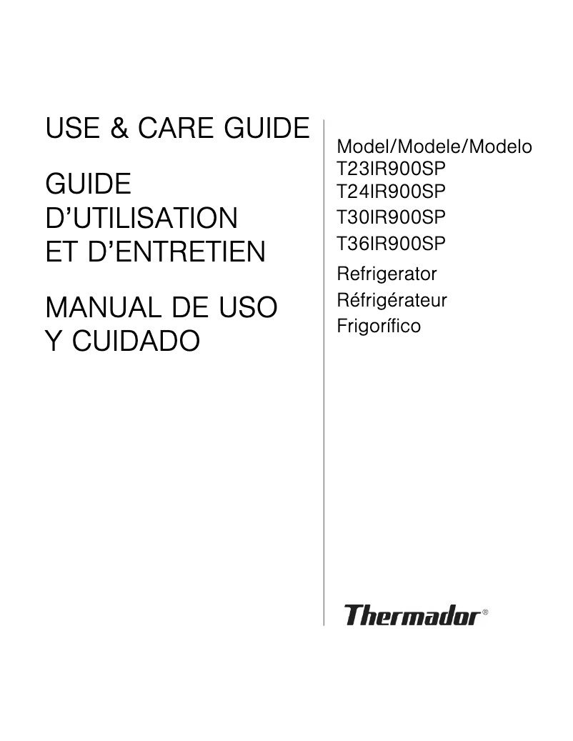 First page image of the manual for T23IR900SP