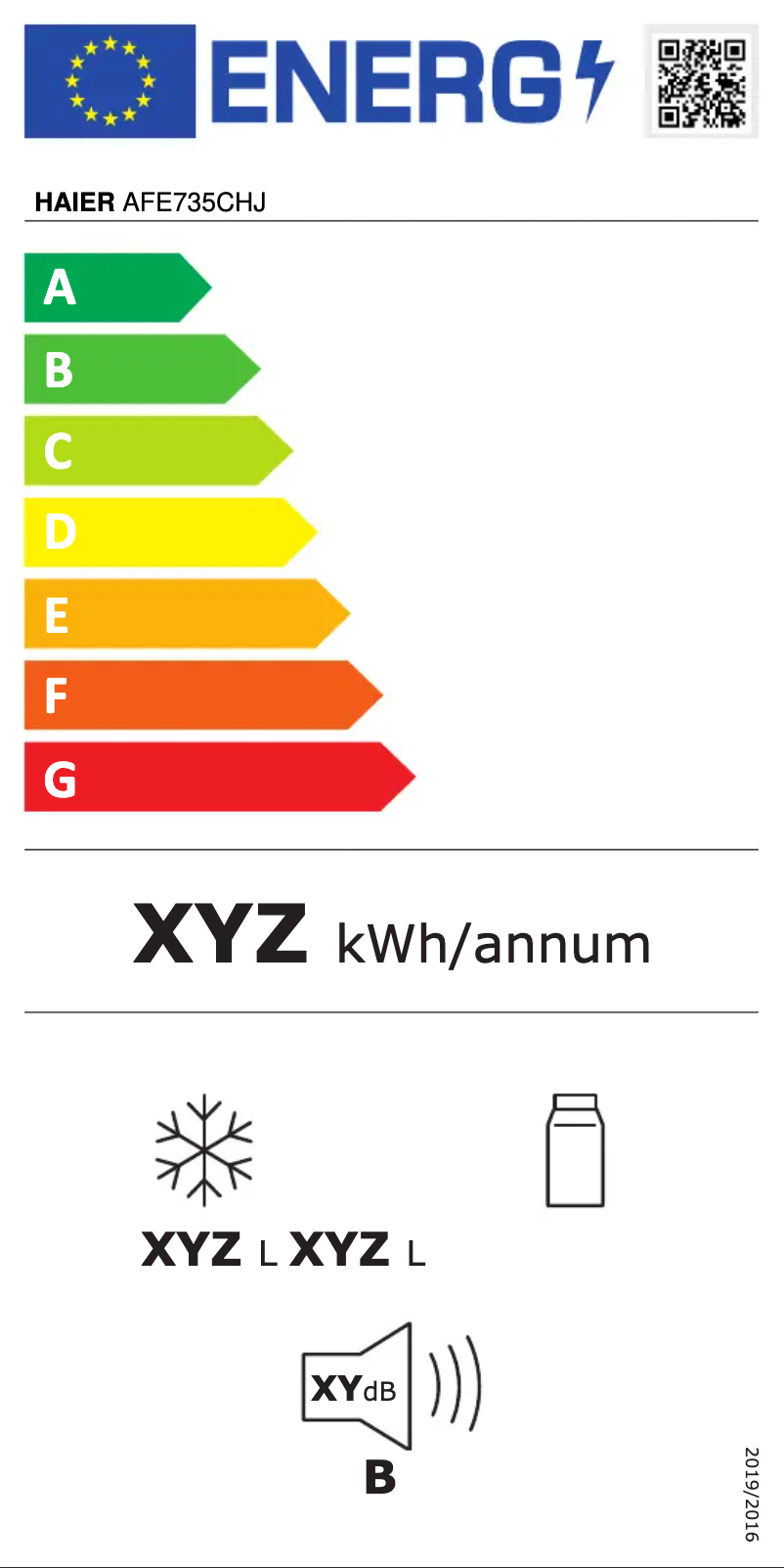 First page image of the manual for AFE735CHJ