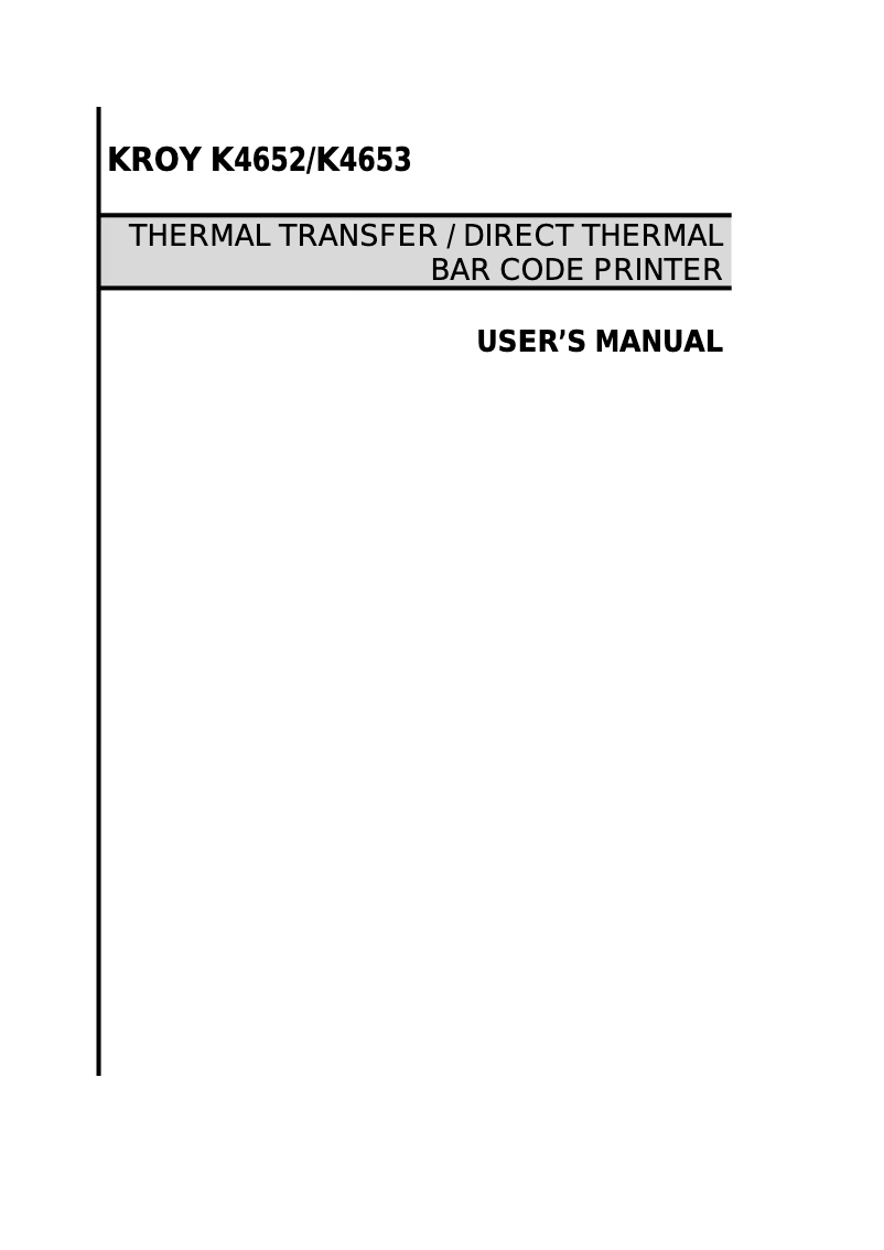 First page image of the manual for K4652
