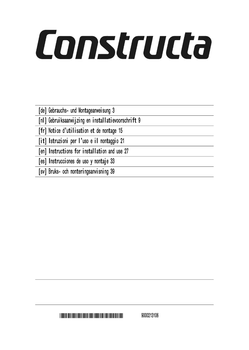 Page 1 of the manual User Manual Constructa CD99370