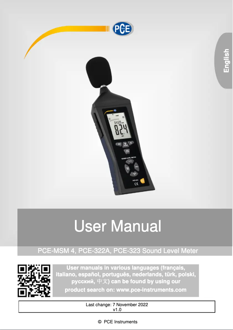 Image de la première page du manuel de l'appareil PCE-MSM 4