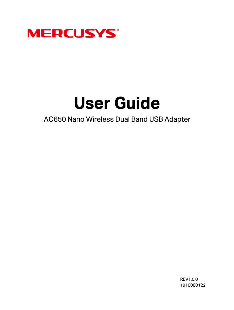 Page 1 de la notice Manuel utilisateur Mercusys MA20N