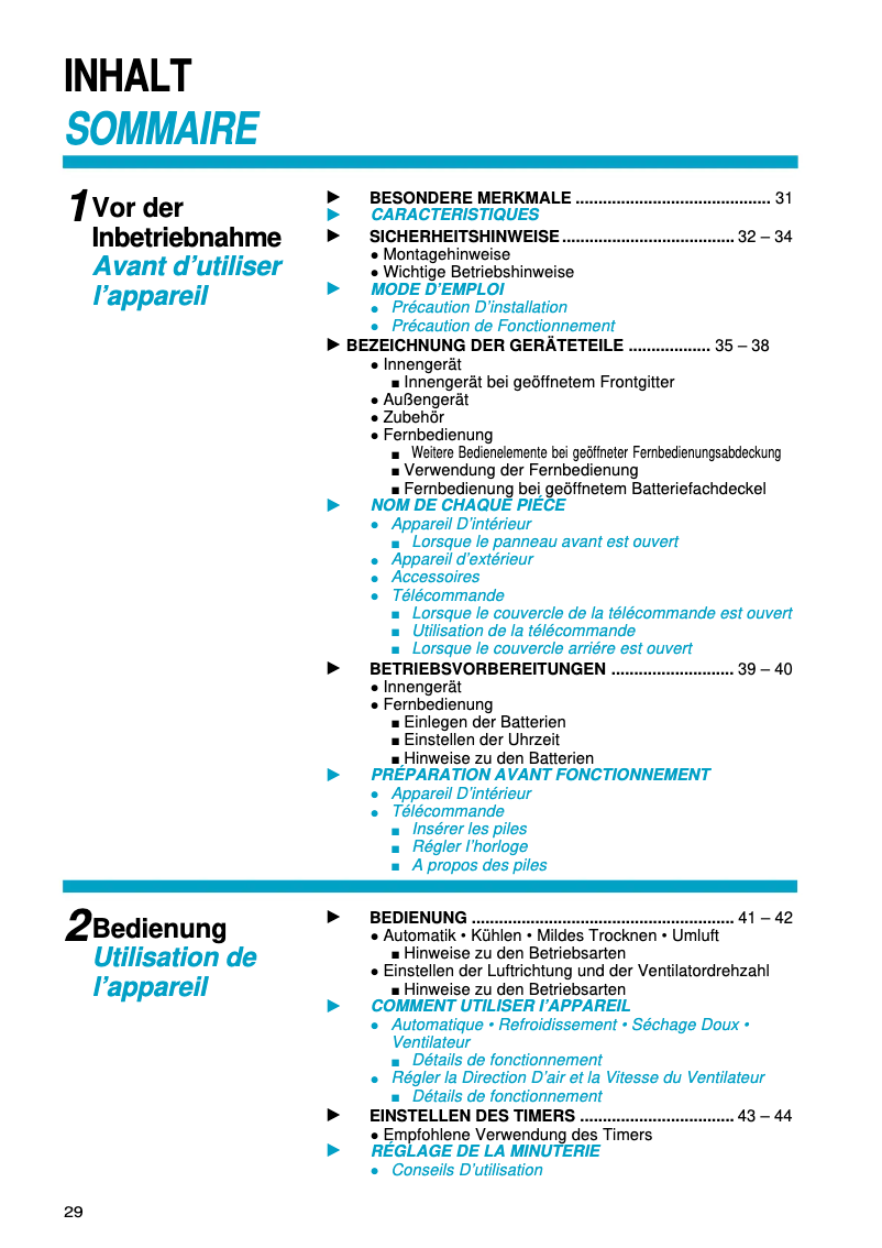 Page 1 of the manual User Manual Panasonic CU-MC145KE